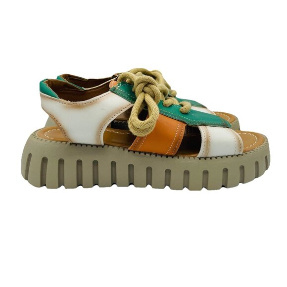 Cooer Shoes Womens Size 8-8.5 EU39 Lace Sandal Platform Chunky Heel Y2K Huarache - Picture 3 of 12